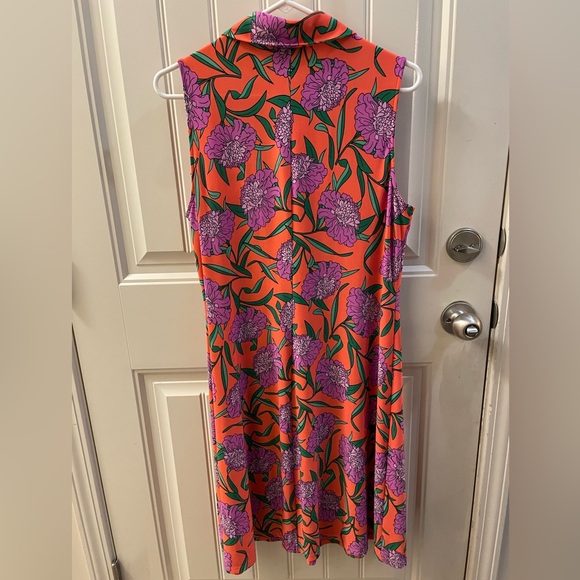 MSK Orange Dress with Purple Floral Design - Picture 4 of 4